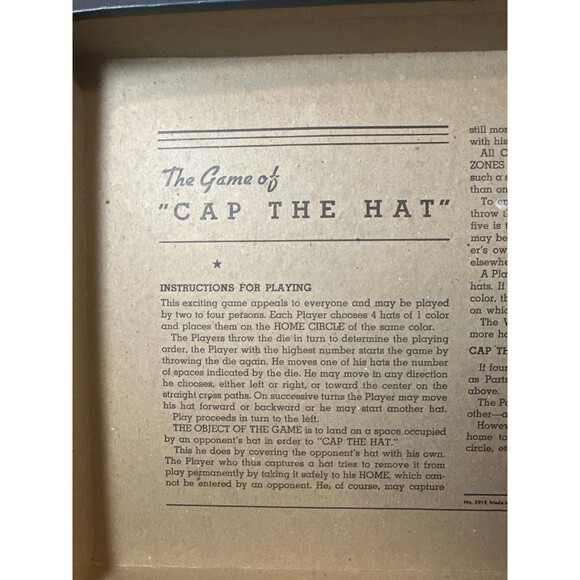 Vintage 1938 Whitman Cap the Hat Board Game - Picture 9 of 10